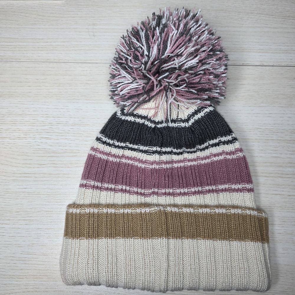 '47 Brand Women's Washington Nationals Beanie Hat OSFA Striped Pom MLB Winter - Picture 3 of 6